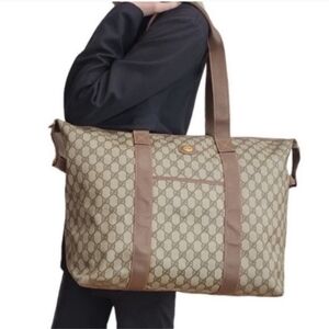 Authentic Vintage Gucci GG Monogram Supreme Duffel Carry on Weekender Travel Bag